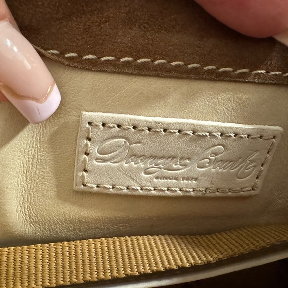 Dooney & Bourke Cream and olive green Messenger Bag with Flap-Over Design - Picture 7 of 11